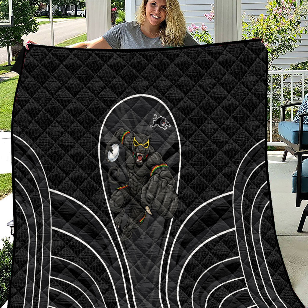Penrith Panthers Rugby Mascot Quilt Australian Rugby Culture - Tribal Inspired Black Panther