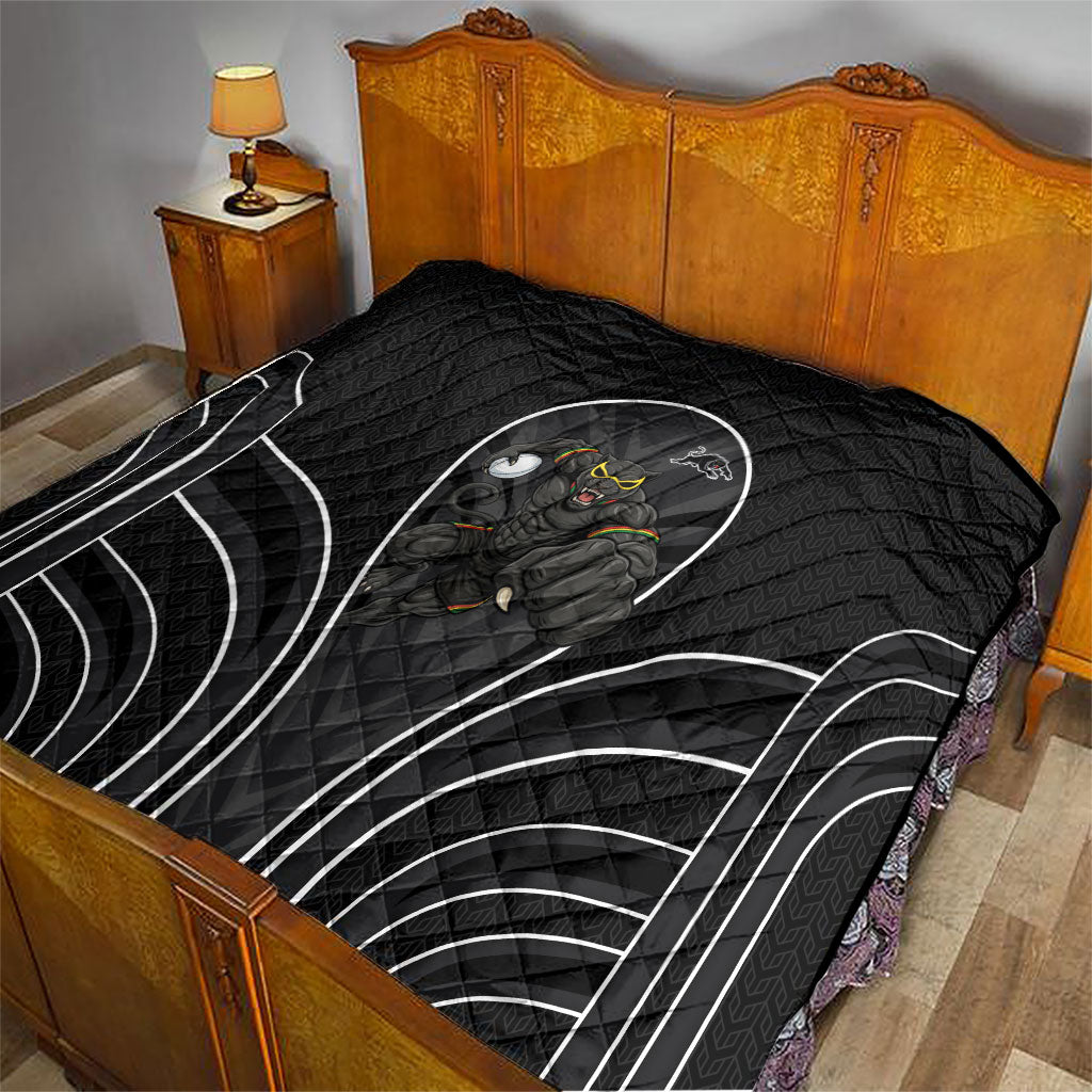 Penrith Panthers Rugby Mascot Quilt Australian Rugby Culture - Tribal Inspired Black Panther
