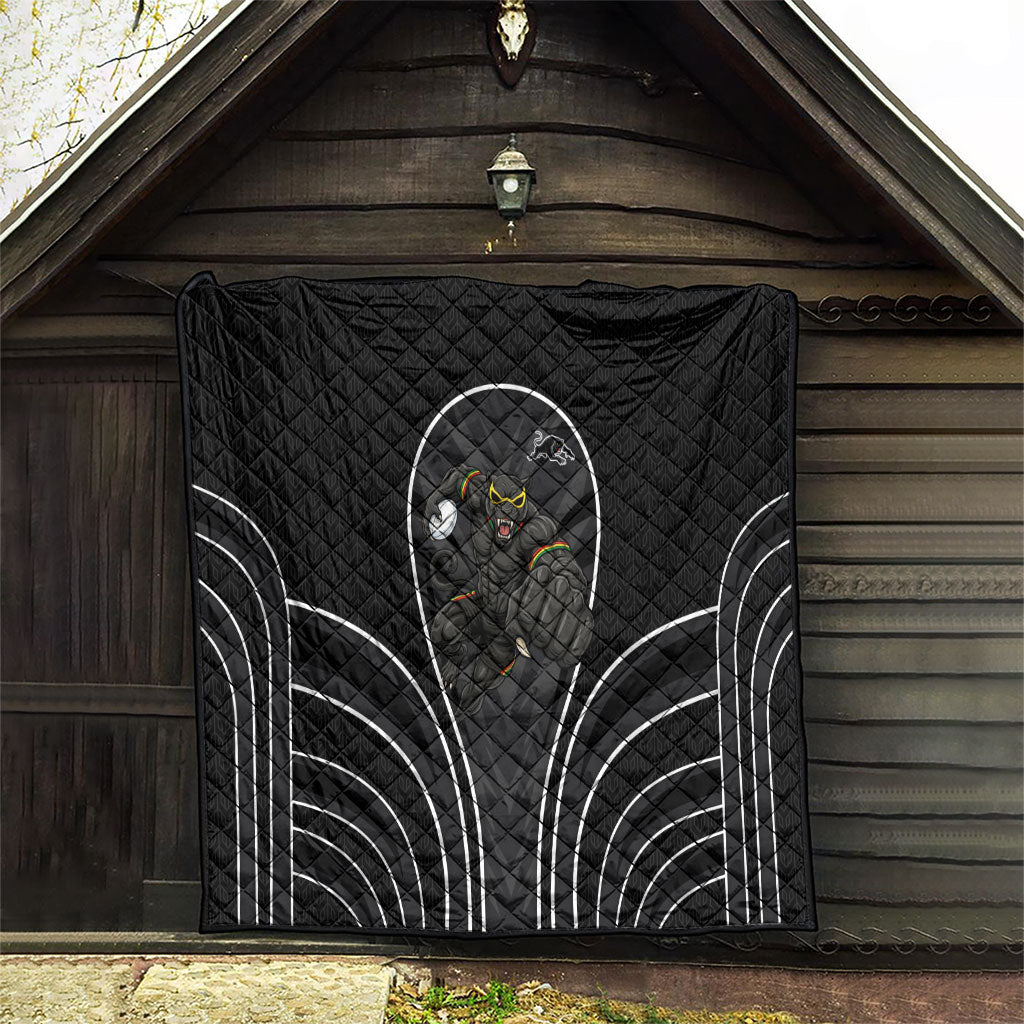 Penrith Panthers Rugby Mascot Quilt Australian Rugby Culture - Tribal Inspired Black Panther