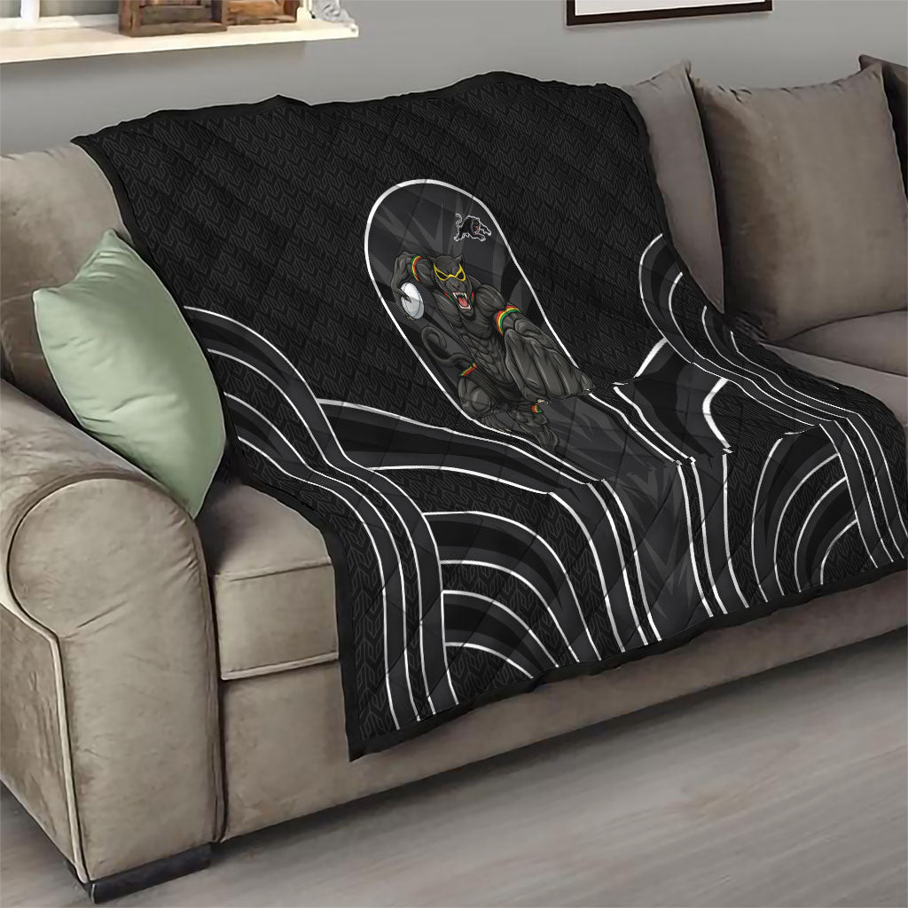 Penrith Panthers Rugby Mascot Quilt Australian Rugby Culture - Tribal Inspired Black Panther
