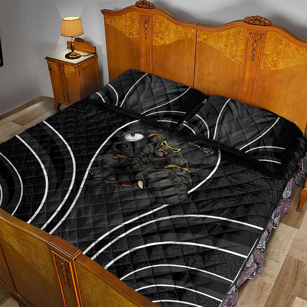 Penrith Panthers Rugby Mascot Quilt Bed Set Australian Rugby Culture - Tribal Inspired Black Panther