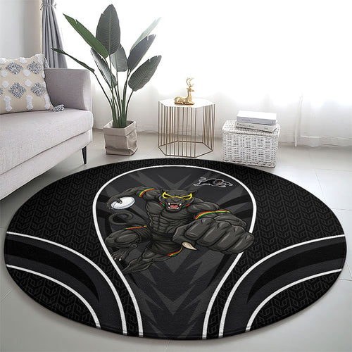 Penrith Panthers Rugby Mascot Round Carpet Australian Rugby Culture - Tribal Inspired Black Panther