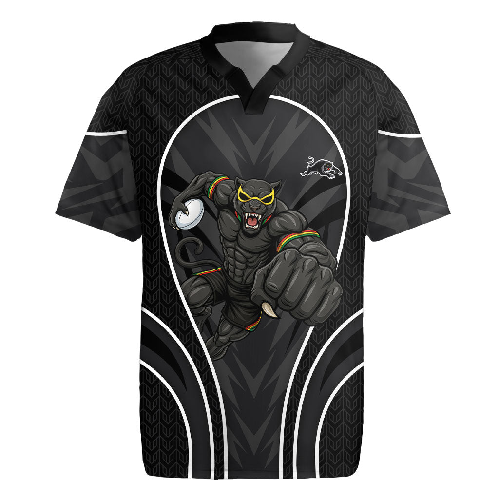 Penrith Panthers Rugby Mascot Rugby Jersey Australian Rugby Culture - Tribal Inspired Black Panther