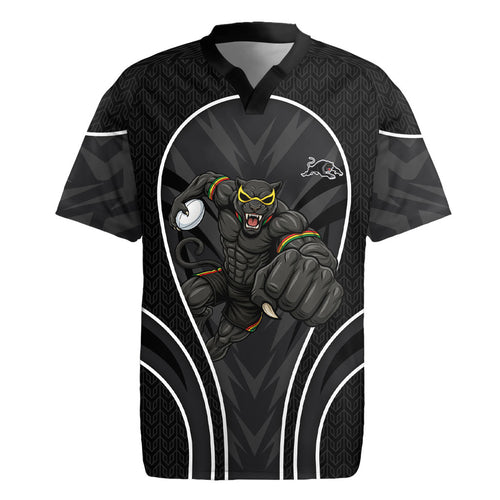 Penrith Panthers Rugby Mascot Rugby Jersey Australian Rugby Culture - Tribal Inspired Black Panther