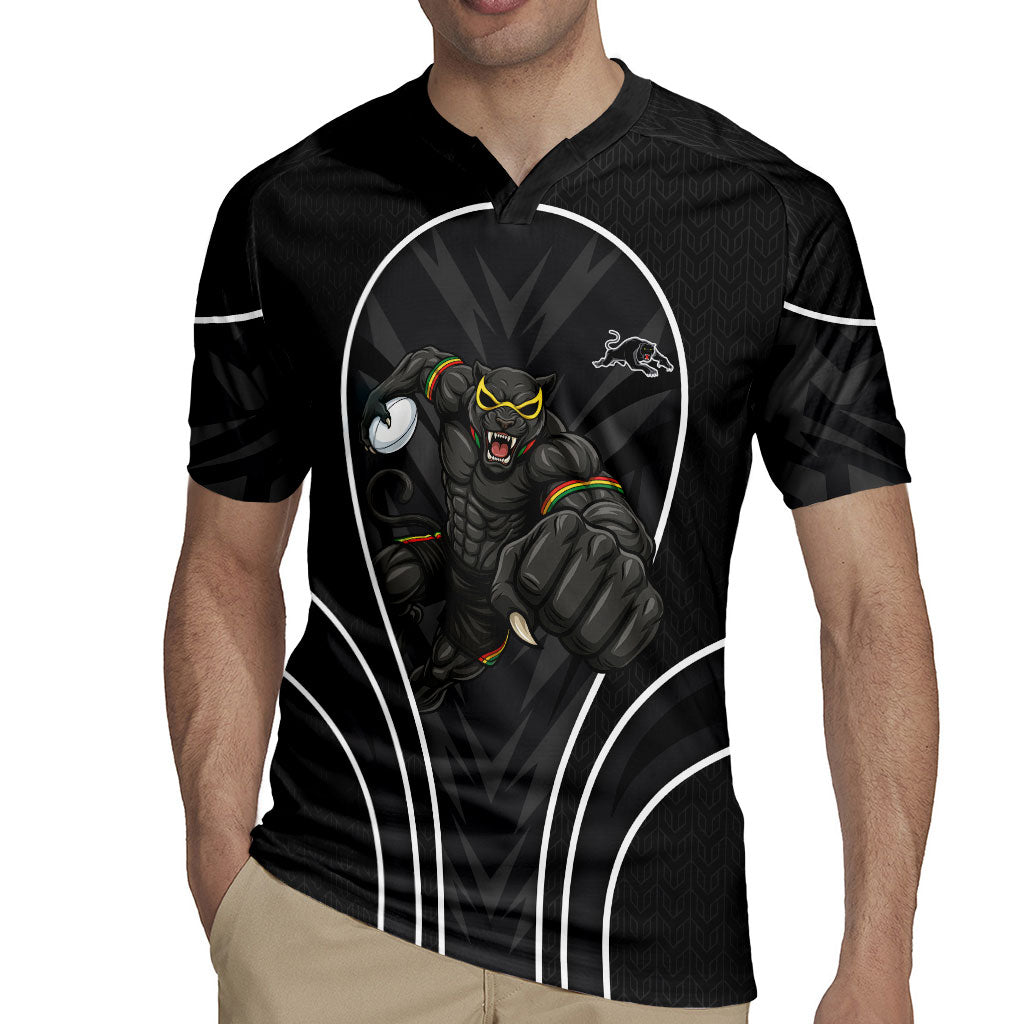Penrith Panthers Rugby Mascot Rugby Jersey Australian Rugby Culture - Tribal Inspired Black Panther