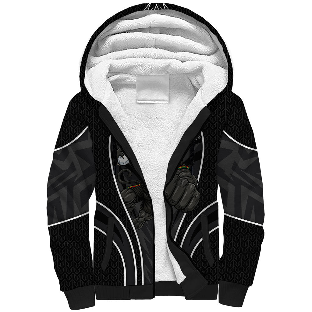 Penrith Panthers Rugby Mascot Sherpa Hoodie Australian Rugby Culture - Tribal Inspired Black Panther