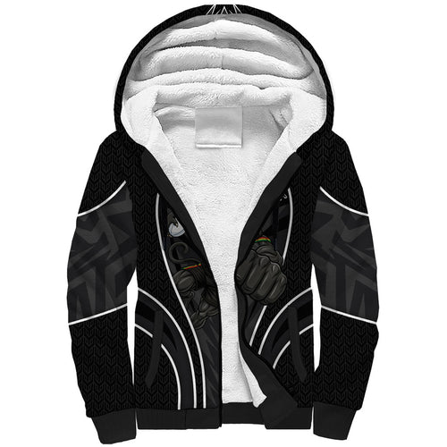 Penrith Panthers Rugby Mascot Sherpa Hoodie Australian Rugby Culture - Tribal Inspired Black Panther