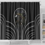 Penrith Panthers Rugby Mascot Shower Curtain Australian Rugby Culture - Tribal Inspired Black Panther