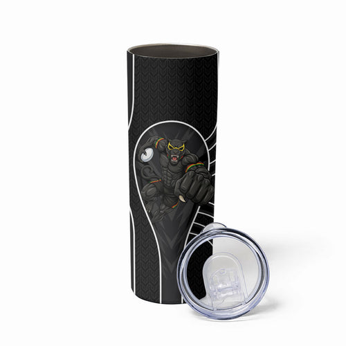 Penrith Panthers Rugby Mascot Skinny Tumbler Australian Rugby Culture - Tribal Inspired Black Panther