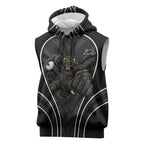 Penrith Panthers Rugby Mascot Sleeveless Hoodie Australian Rugby Culture - Tribal Inspired Black Panther
