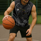 Penrith Panthers Rugby Mascot Sleeveless Hoodie Australian Rugby Culture - Tribal Inspired Black Panther