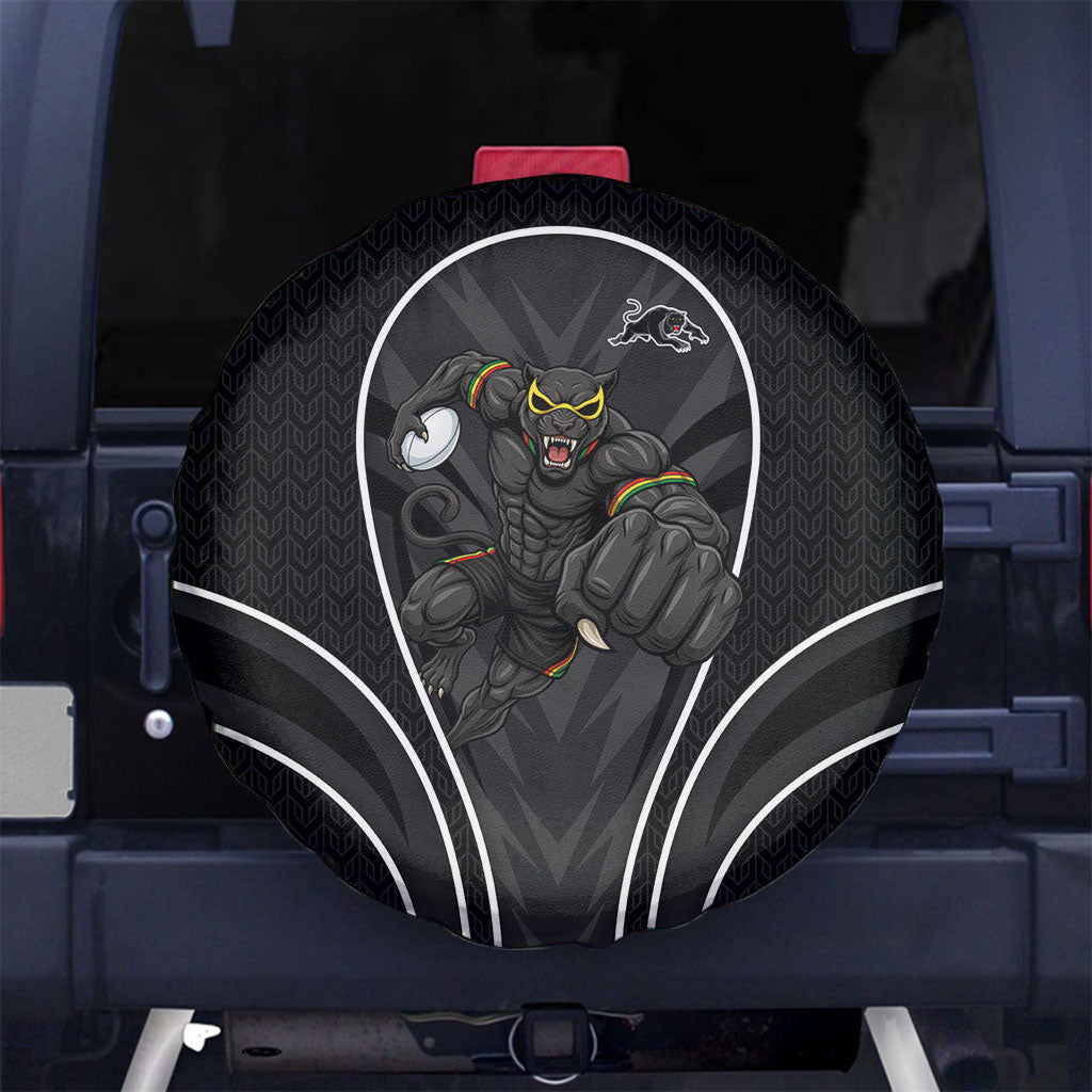Penrith Panthers Rugby Mascot Spare Tire Cover Australian Rugby Culture - Tribal Inspired Black Panther
