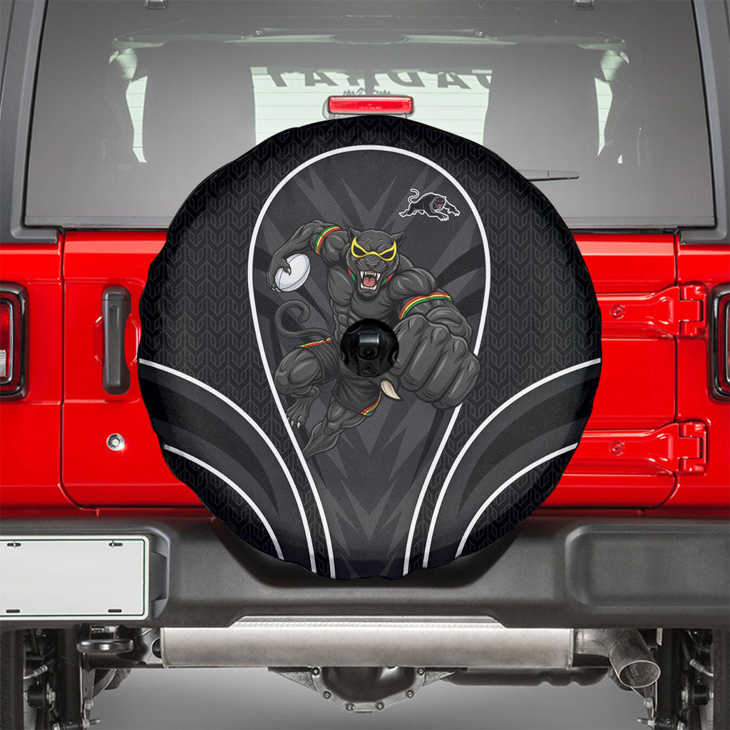 Penrith Panthers Rugby Mascot Spare Tire Cover Australian Rugby Culture - Tribal Inspired Black Panther