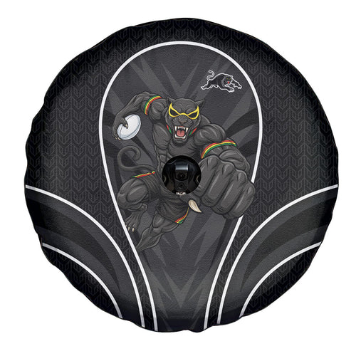 Penrith Panthers Rugby Mascot Spare Tire Cover Australian Rugby Culture - Tribal Inspired Black Panther