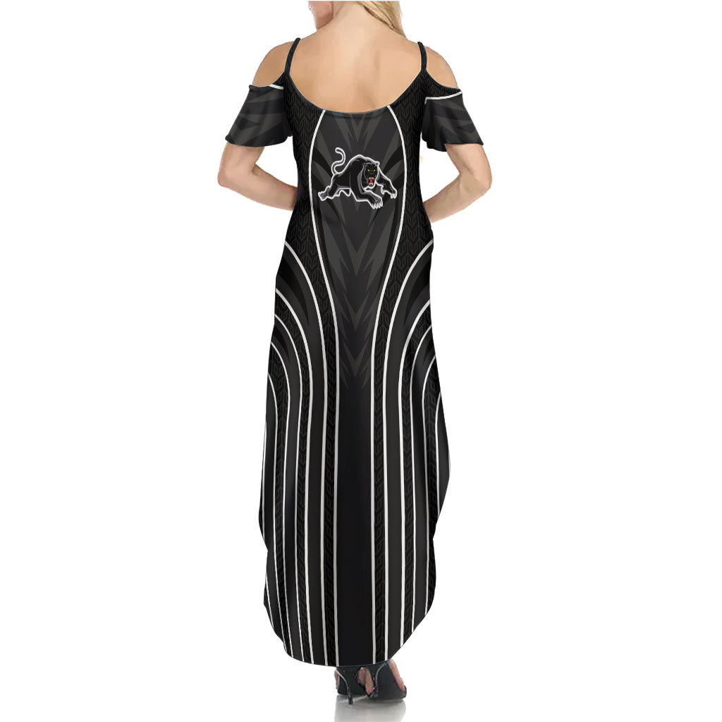 Penrith Panthers Rugby Mascot Summer Maxi Dress Australian Rugby Culture - Tribal Inspired Black Panther
