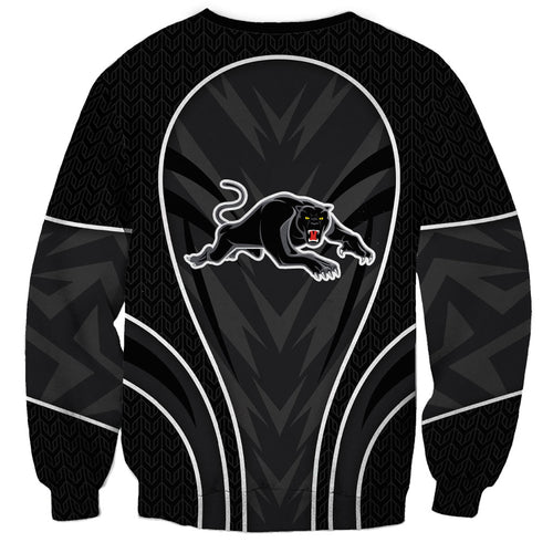Penrith Panthers Rugby Mascot Sweatshirt Australian Rugby Culture - Tribal Inspired Black Panther