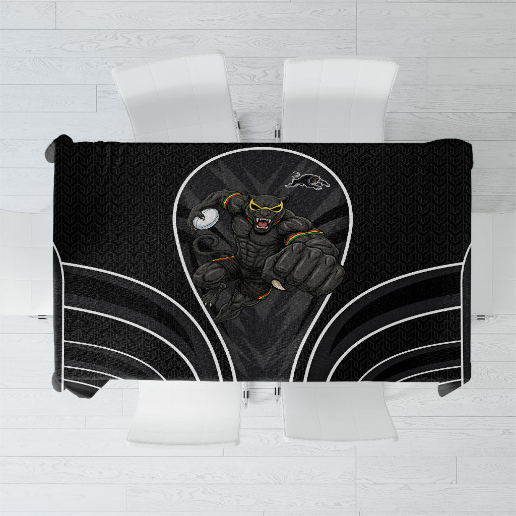 Penrith Panthers Rugby Mascot Tablecloth Australian Rugby Culture - Tribal Inspired Black Panther