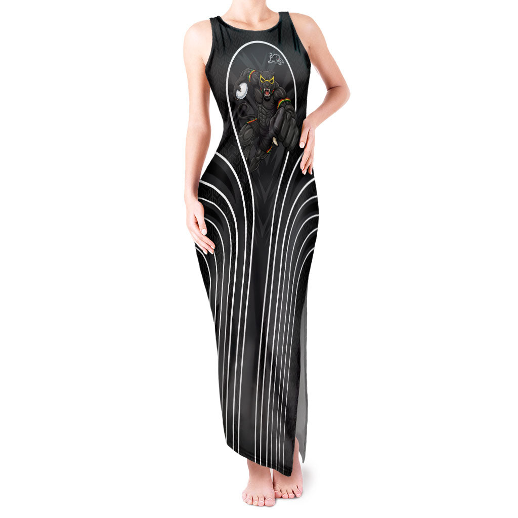 Penrith Panthers Rugby Mascot Tank Maxi Dress Australian Rugby Culture - Tribal Inspired Black Panther