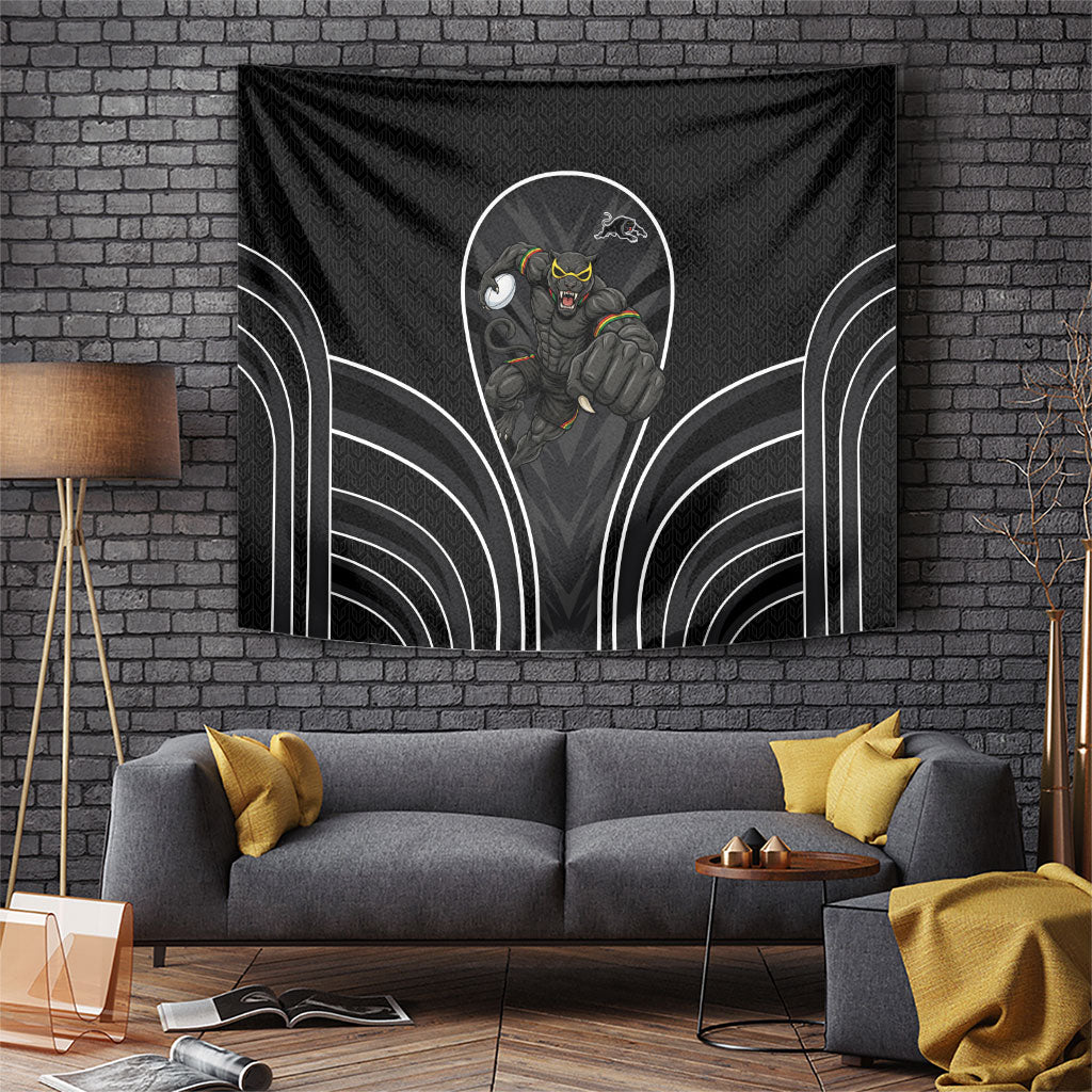 Penrith Panthers Rugby Mascot Tapestry Australian Rugby Culture - Tribal Inspired Black Panther
