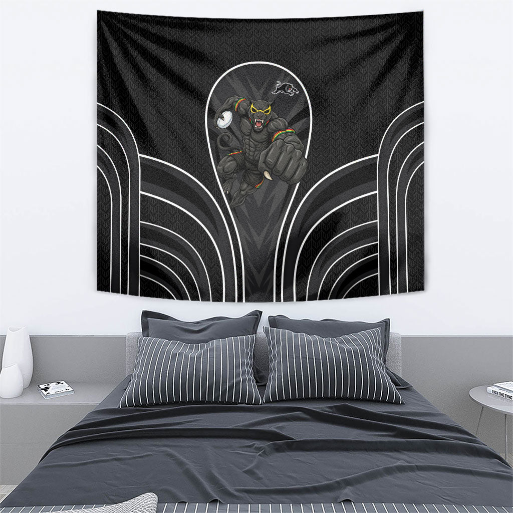 Penrith Panthers Rugby Mascot Tapestry Australian Rugby Culture - Tribal Inspired Black Panther