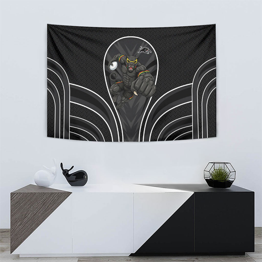 Penrith Panthers Rugby Mascot Tapestry Australian Rugby Culture - Tribal Inspired Black Panther