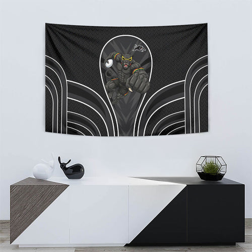 Penrith Panthers Rugby Mascot Tapestry Australian Rugby Culture - Tribal Inspired Black Panther