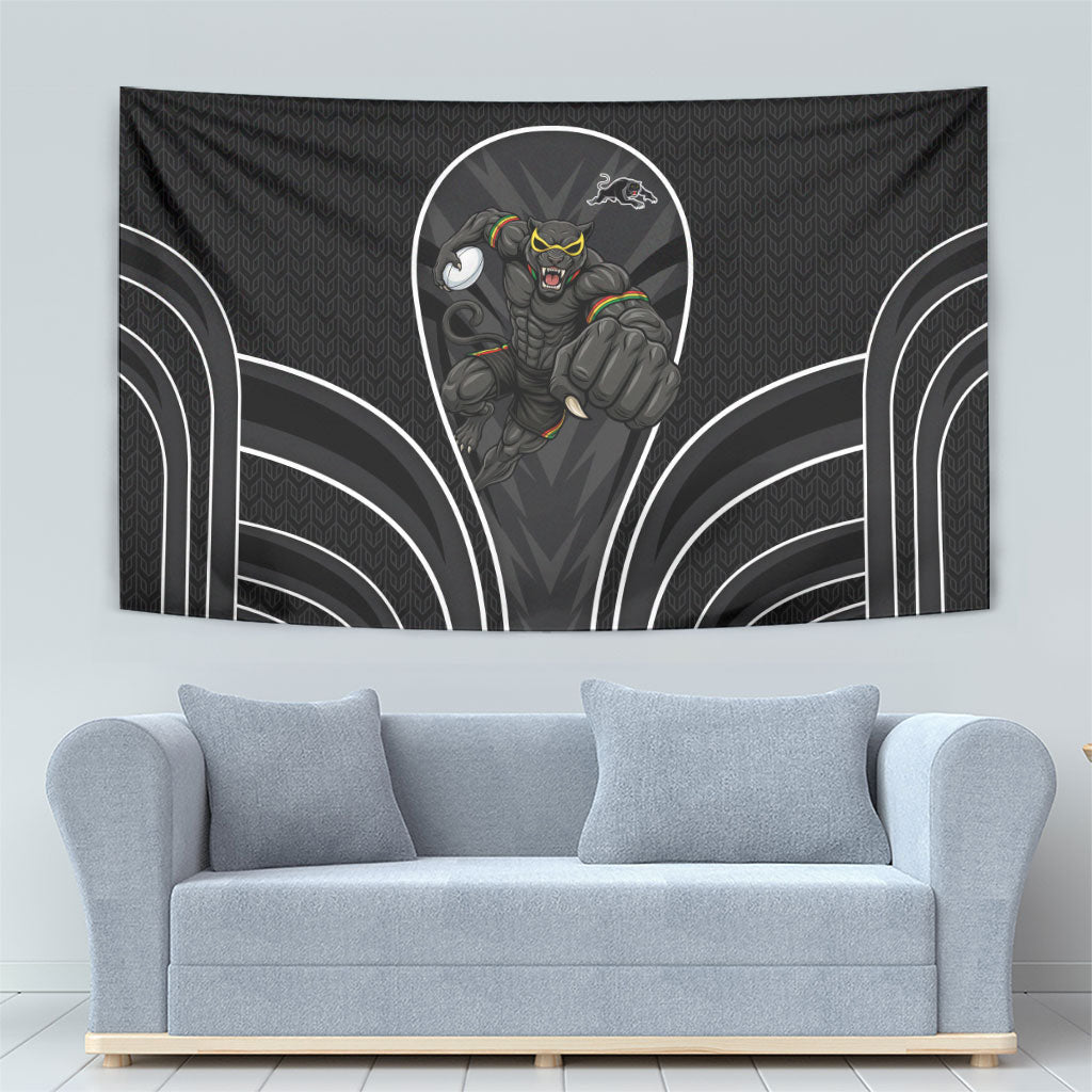 Penrith Panthers Rugby Mascot Tapestry Australian Rugby Culture - Tribal Inspired Black Panther
