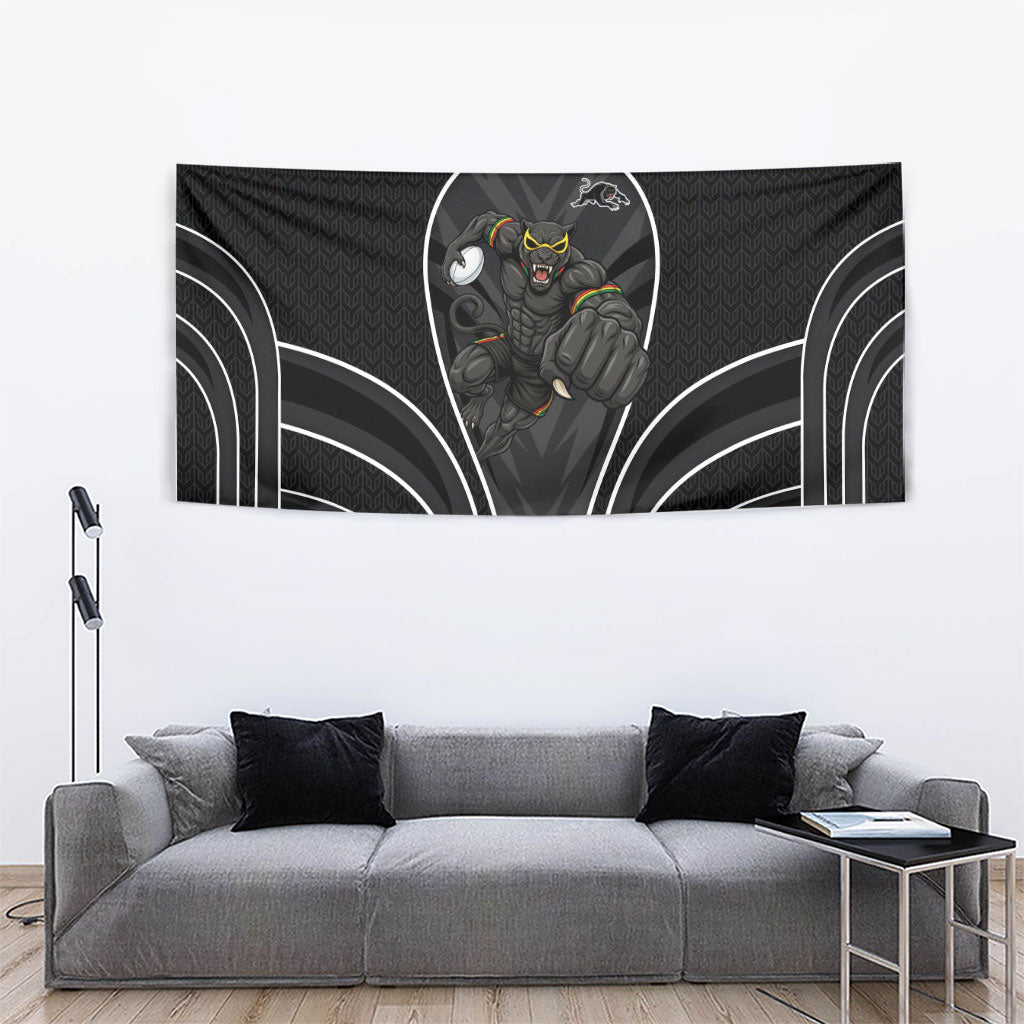 Penrith Panthers Rugby Mascot Tapestry Australian Rugby Culture - Tribal Inspired Black Panther