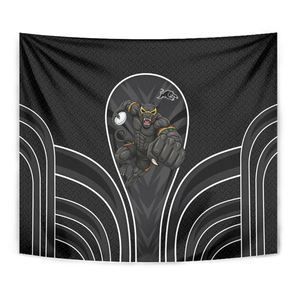 Penrith Panthers Rugby Mascot Tapestry Australian Rugby Culture - Tribal Inspired Black Panther