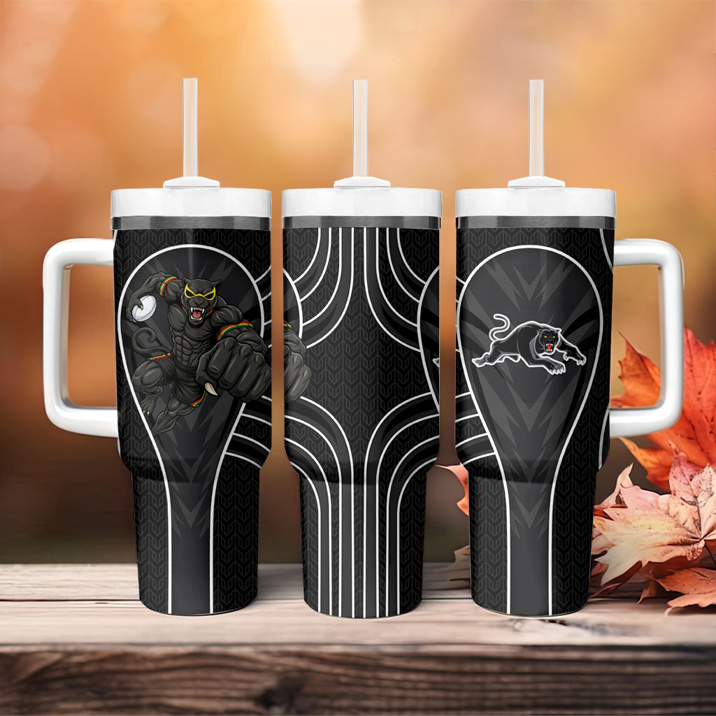 Penrith Panthers Rugby Mascot Tumbler With Handle Australian Rugby Culture - Tribal Inspired Black Panther