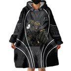 Penrith Panthers Rugby Mascot Wearable Blanket Hoodie Australian Rugby Culture - Tribal Inspired Black Panther