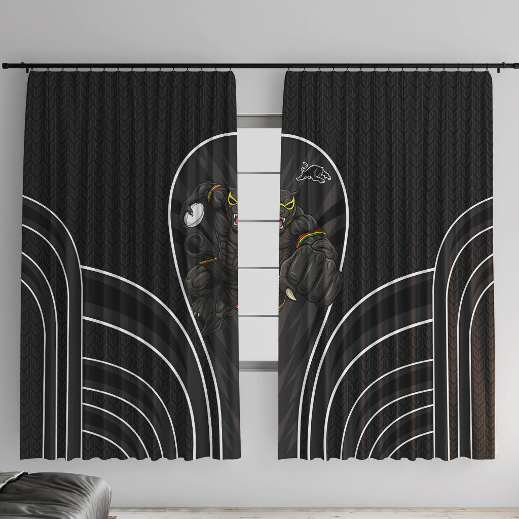 Penrith Panthers Rugby Mascot Window Curtain Australian Rugby Culture - Tribal Inspired Black Panther