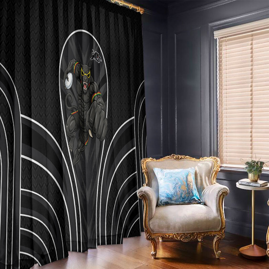 Penrith Panthers Rugby Mascot Window Curtain Australian Rugby Culture - Tribal Inspired Black Panther