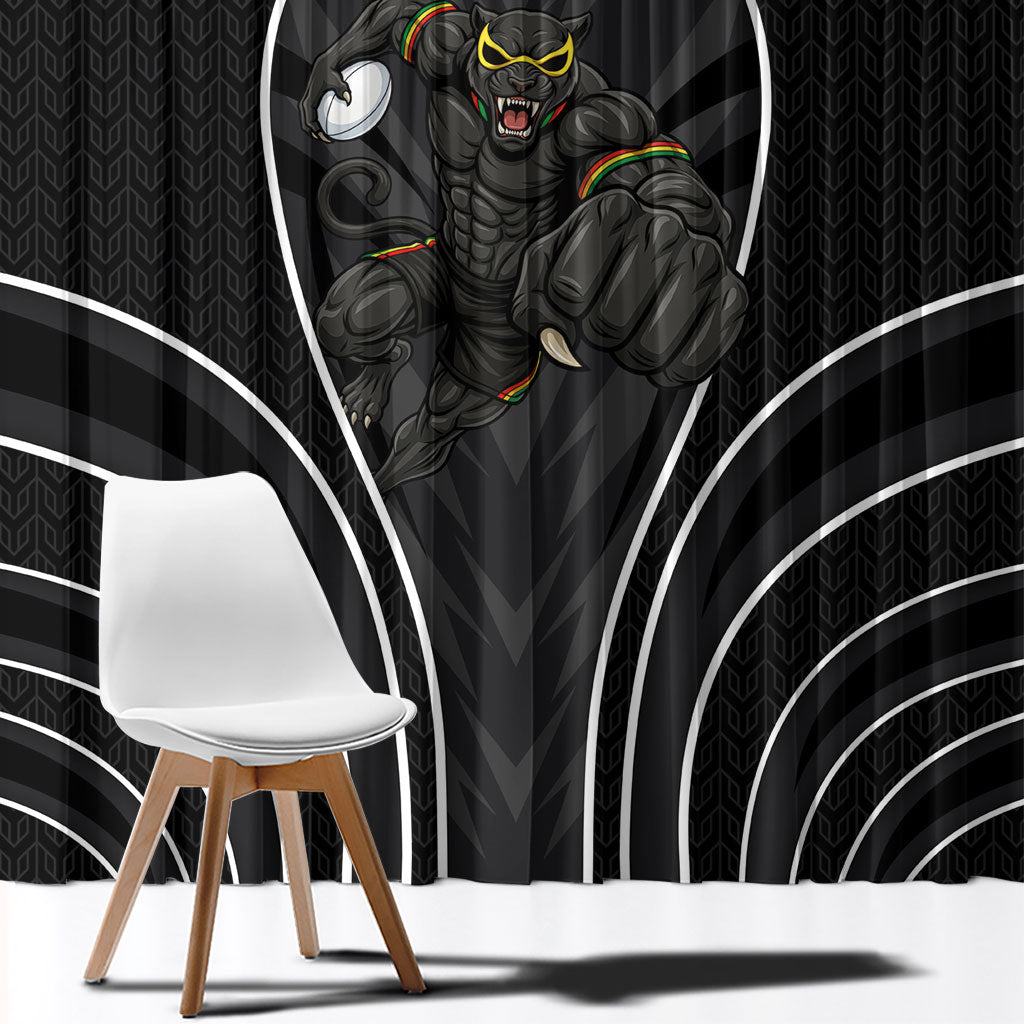 Penrith Panthers Rugby Mascot Window Curtain Australian Rugby Culture - Tribal Inspired Black Panther