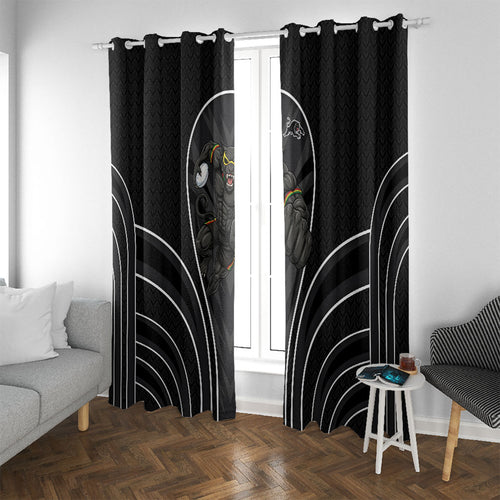 Penrith Panthers Rugby Mascot Window Curtain Australian Rugby Culture - Tribal Inspired Black Panther