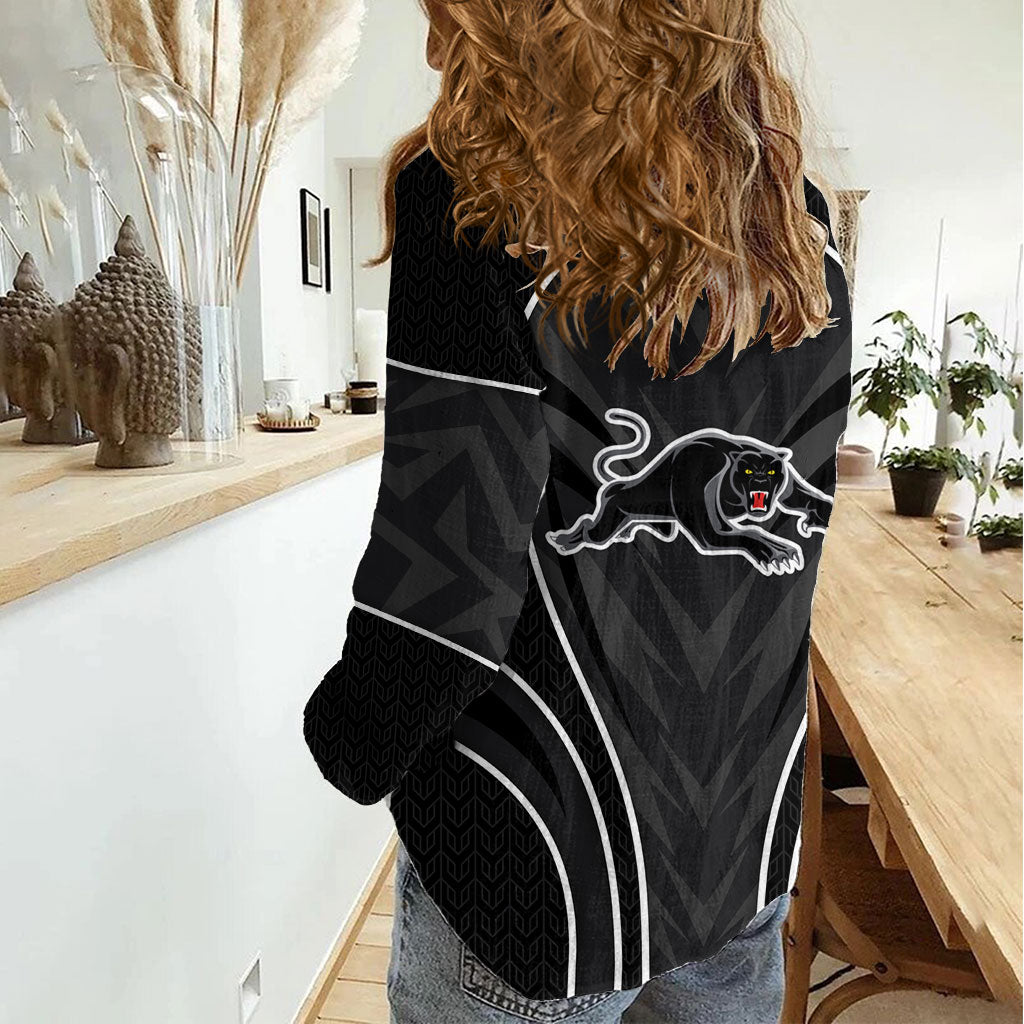 Penrith Panthers Rugby Mascot Women Casual Shirt Australian Rugby Culture - Tribal Inspired Black Panther