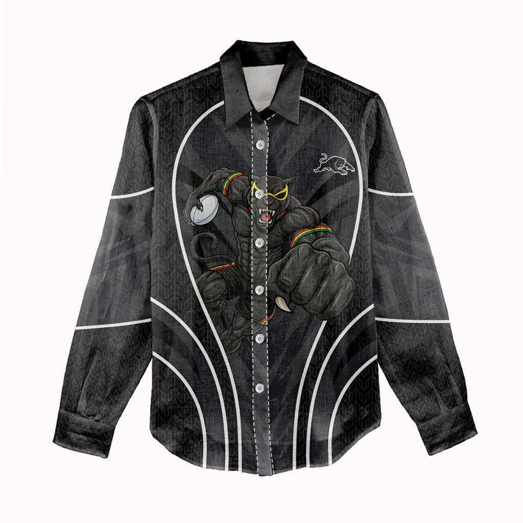 Penrith Panthers Rugby Mascot Women Casual Shirt Australian Rugby Culture - Tribal Inspired Black Panther