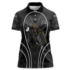Penrith Panthers Rugby Mascot Women Polo Shirt Australian Rugby Culture - Tribal Inspired Black Panther