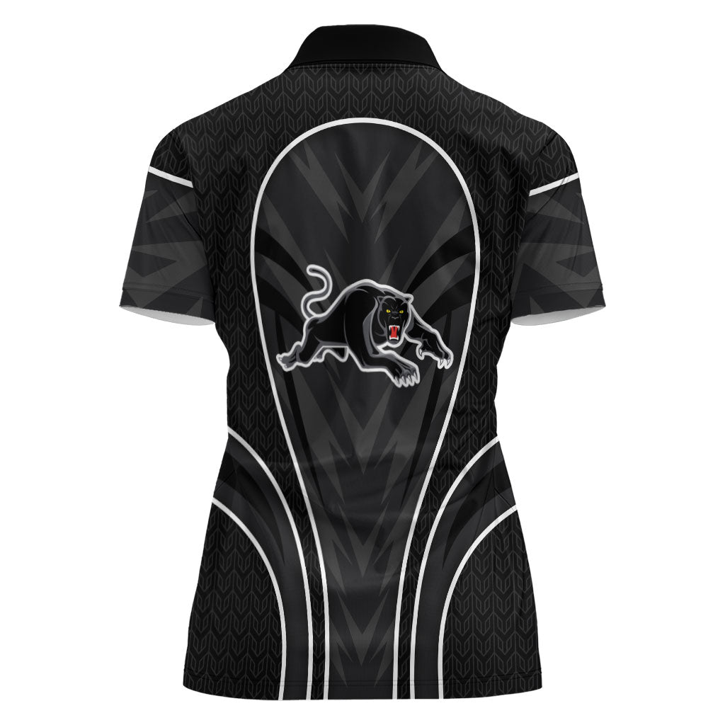 Penrith Panthers Rugby Mascot Women Polo Shirt Australian Rugby Culture - Tribal Inspired Black Panther