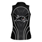 Penrith Panthers Rugby Mascot Women Sleeveless Polo Shirt Australian Rugby Culture - Tribal Inspired Black Panther