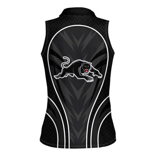 Penrith Panthers Rugby Mascot Women Sleeveless Polo Shirt Australian Rugby Culture - Tribal Inspired Black Panther