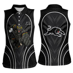 Penrith Panthers Rugby Mascot Women Sleeveless Polo Shirt Australian Rugby Culture - Tribal Inspired Black Panther