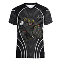 Penrith Panthers Rugby Mascot Women V-Neck T-Shirt Australian Rugby Culture - Tribal Inspired Black Panther