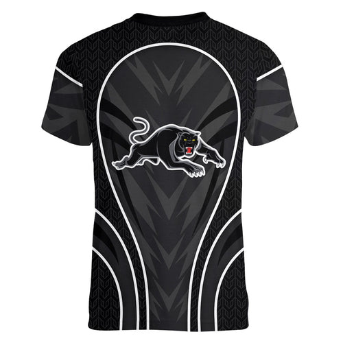Penrith Panthers Rugby Mascot Women V-Neck T-Shirt Australian Rugby Culture - Tribal Inspired Black Panther