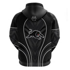 Penrith Panthers Rugby Mascot Zip Hoodie Australian Rugby Culture - Tribal Inspired Black Panther