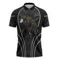 Penrith Panthers Rugby Mascot Zipper Polo Shirt Australian Rugby Culture - Tribal Inspired Black Panther