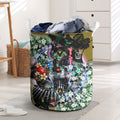 Personalized Collingwood Football Magpies Laundry Basket Tropical Hibiscus Flowers - Pacific Fusion Style