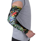 Personalized Collingwood Football Magpies Arm Sleeves Tropical Hibiscus Flowers - Pacific Fusion Style