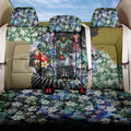 Personalized Collingwood Football Magpies Back Car Seat Cover Tropical Hibiscus Flowers - Pacific Fusion Style