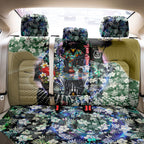 Personalized Collingwood Football Magpies Back Car Seat Cover Tropical Hibiscus Flowers - Pacific Fusion Style